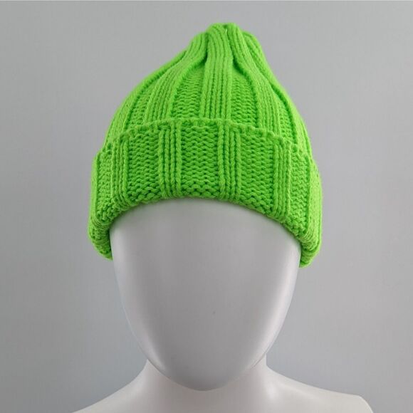 Girls Neon Green Knit Beanie Hat by Nordstrom BP - Picture 6 of 8